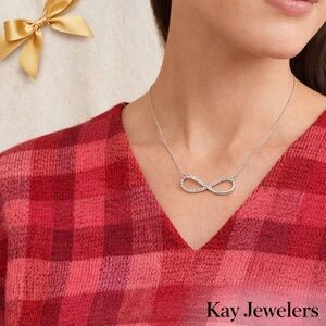 Kay Jewelry Necklace 18" Silver Diamond Infinity